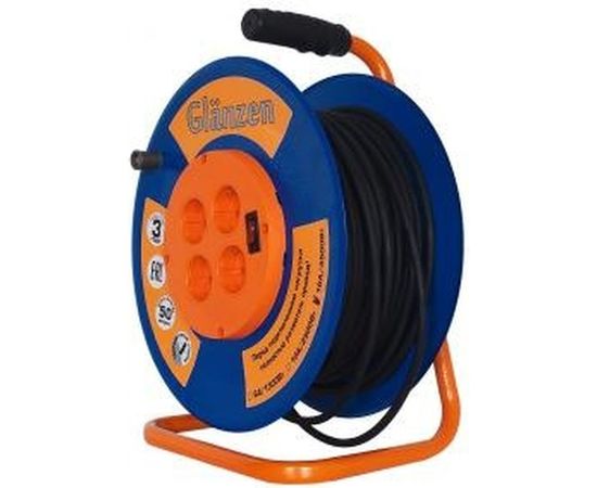 Силовой удлинитель на металлической катушке GLANZEN EB-50-009 – изображение 2