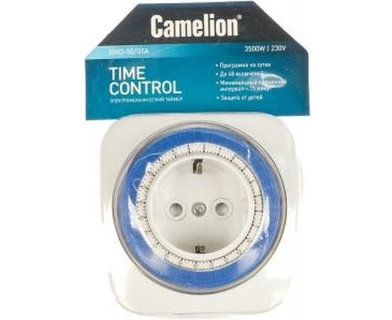 Механический розеточный таймер, 24-часовая программа, 230/3500Вт Camelion BND-50/G5A 7783 – изображение 2