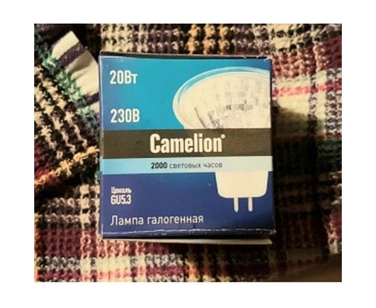 Галогенная лампа с защитным стеклом Camelion JCDR 20W 220V 50mm 6138 – изображение 3