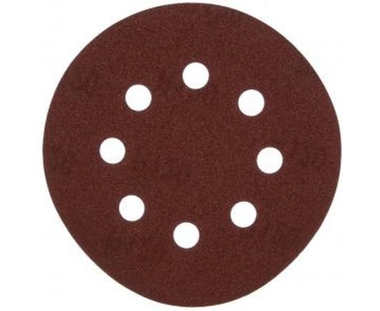 Круг абразивный на ворсовой подложке под липучку (5 шт; 125 мм; P120; 8 отв) MATRIX 73806 