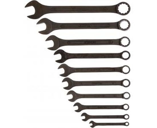 Набор комбинированных ключей, 6-22 мм, 10 шт., CrV, фосфатированные, ГОСТ 16983 СИБРТЕХ 15475 