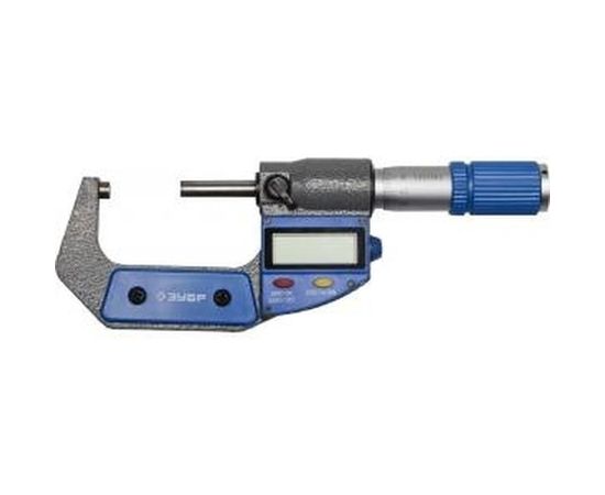 Гладкий цифровой микрометр МКЦ 50, диапазон 25-50мм, шаг измерения 0,001мм Зубр ЭКСПЕРТ 34482-50 
