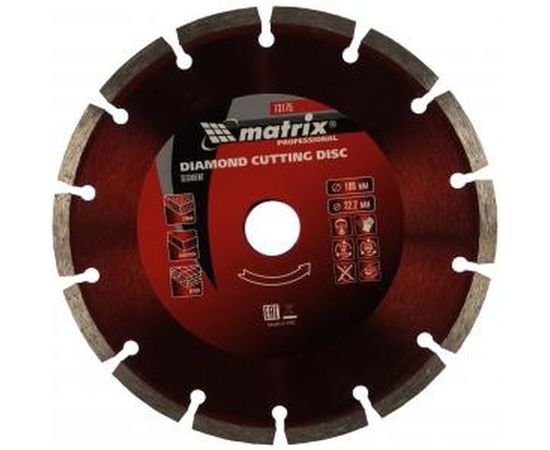 Диск алмазный отрезной сегментный Professional (180x22.2 мм) MATRIX 73175 