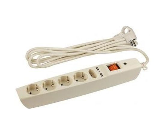 Сетевой фильтр 2м, с/з, слоновая кость SFU-5es-2m-I ЭРА C0043328 