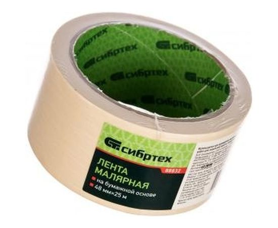 Малярная лента СИБРТЕХ 48 мм х 25 м на бумажной основе 88832 