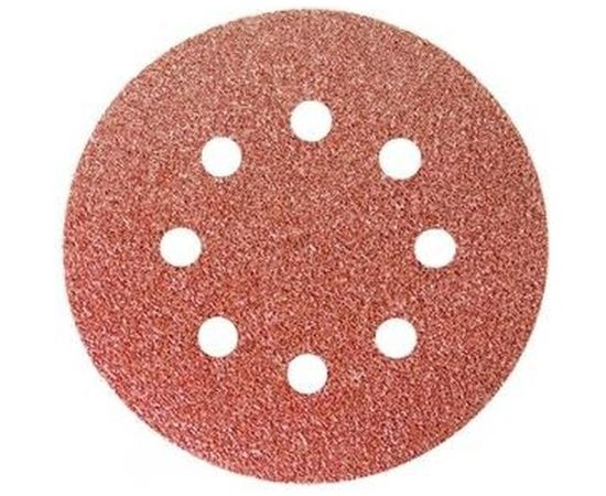 Круг абразивный на ворсовой подложке под липучку (5 шт; 125 мм; P24; 8 отв) MATRIX 73800 