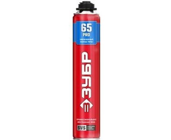Монтажная пена ЗУБР PRO 65 850 мл с увеличенным выходом, пистолетная, всесезонная, SVS 41147_z01 