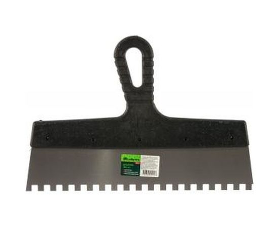 Шпатель из нержавеющей стали, 300 мм, зуб 8x8 мм, пластмассовая ручка СИБРТЕХ 85476 