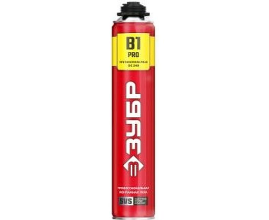 Огнестойкая монтажная пена ЗУБР PRO B1 750 мл, под пистолет, SVS 41146 
