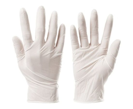 Виниловые неопудренные перчатки ЛАЙМА, белые, размер L, 50 пар 605011 