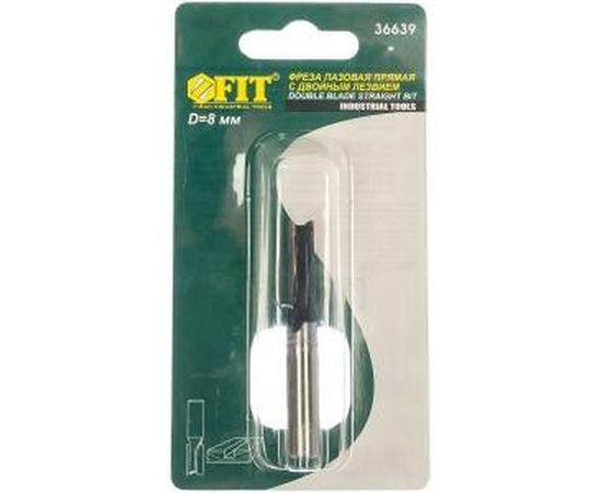 Фреза пазовая (8х20х58 мм; 2 лезвия; хвостовик 8 мм) по дереву FIT IT 36639 