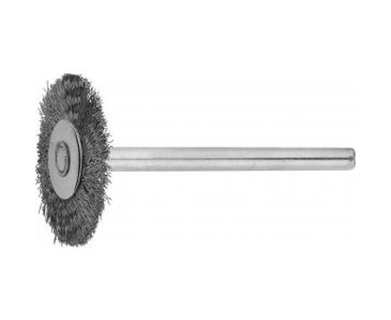 Радиальная щетка Зубр на шпильке из нержавеющей стали d 20x3.2 мм L 42 мм 35931 