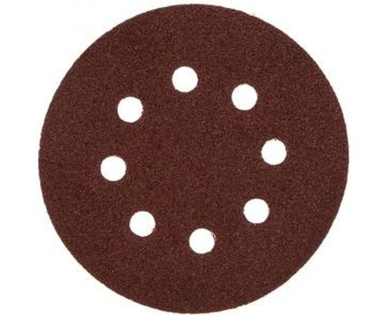 Круг абразивный на ворсовой подложке под липучку (5 шт; 125 мм; P80; 8 отв) MATRIX 73804 