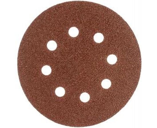 Круг абразивный на ворсовой подложке под липучку (5 шт; 125 мм; P40; 8 отв) MATRIX 73802 