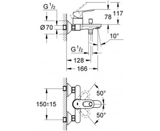 Смеситель для ванны GROHE BauLoop 23341000 – изображение 2