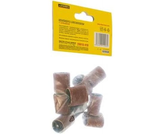 Абразивный шлифовальный цилиндр STAYER с оправкой диаметр 18.7 мм Р 80/120 10шт. 29918-H10 – изображение 2