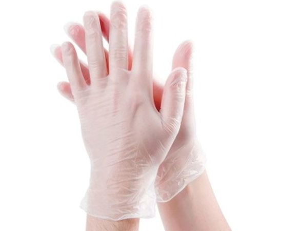 Виниловые неопудренные перчатки ЛАЙМА, белые, размер L, 50 пар 605011 – изображение 2