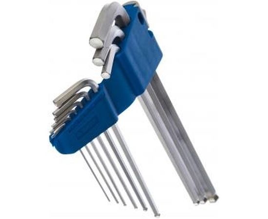 Набор имбусовых ключей, длинные с шариком, Cr-Mo, сатинированное покрытие, эргономичный держатель, HEX 1.5-10мм, 9шт Зубр ЭКСПЕРТ 27466-H9 – изображение 3