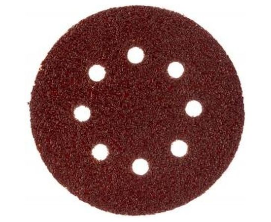 Круг абразивный на ворсовой подложке под липучку (5 шт; 125 мм; P24; 8 отв) MATRIX 73800 – изображение 3