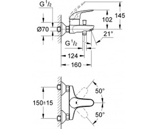 Смеситель для ванны GROHE Euroeco 32743000 – изображение 2