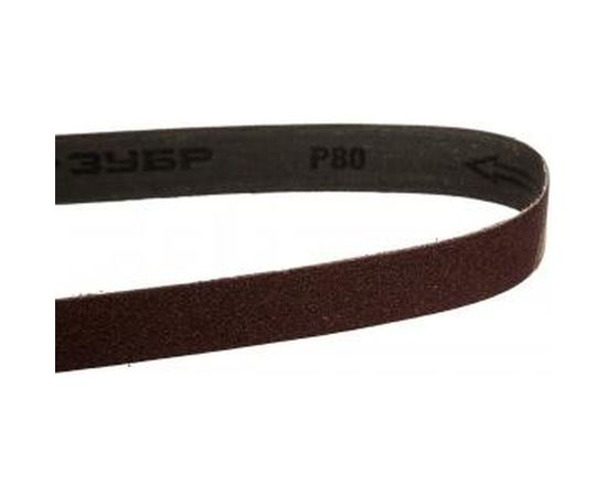 Лента шлифовальная универсальная бесконечная для ЗШС-330 (25х762 мм; Р80; 3 шт.) Зубр 35547-080 – изображение 2