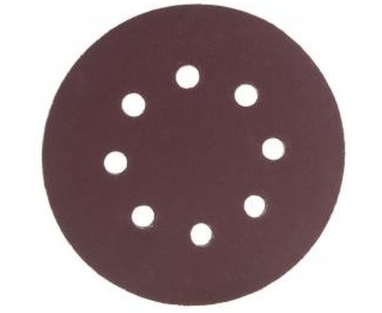 Круг абразивный на ворсовой подложке под липучку (5 шт; 125 мм; P220; 8 отв) MATRIX 73809 – изображение 3