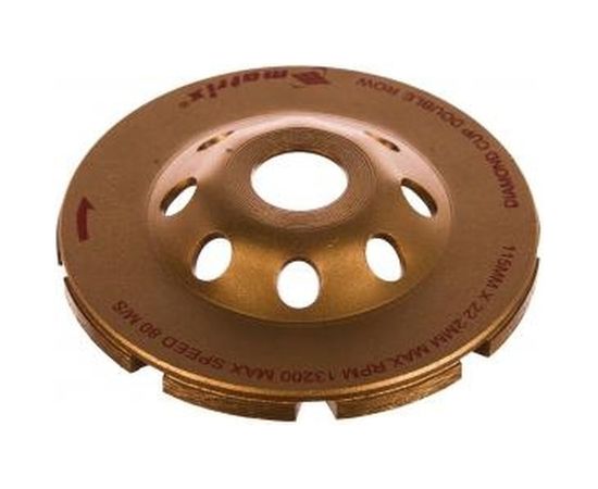 Чашка алмазная зачистная двухрядная (115х22.2 мм) MATRIX 72980 – изображение 8