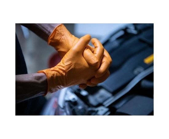 Нескользящие одноразовые перчатки Jeta Safety JSN NATRIX оранжевые, размер M JSN 50 NATRIX OR 08 – изображение 2
