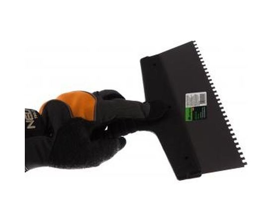 Шпатель из нержавеющей стали, 250 мм, зуб 4x4 мм, пластмассовая ручка СИБРТЕХ 85457 – изображение 2