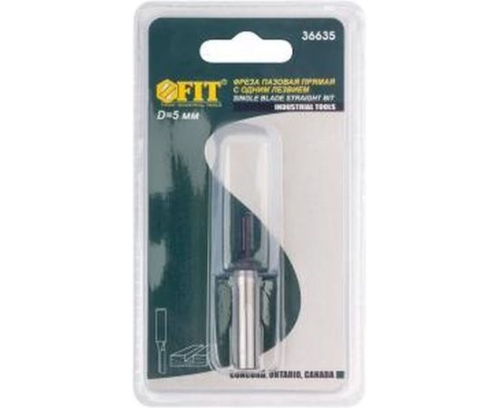 Фреза пазовая (5х13х52 мм; 1 лезвие; хвостовик 8 мм) по дереву FIT IT 36635 – изображение 2