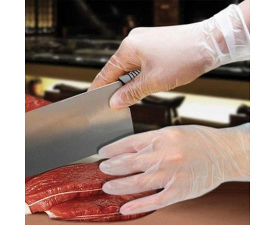 Виниловые неопудренные перчатки ЛАЙМА, белые, размер L, 50 пар 605011 – изображение 3