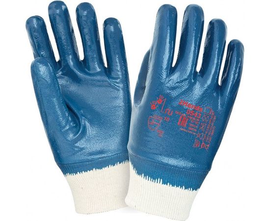 Перчатки 2Hands джерси/полное покрытие нитрилом, манжет резинка 0543-11 