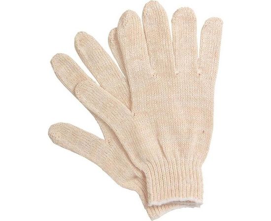 Трикотажные перчатки 1-2-Pro без ПВХ покрытия, 3-х нитка, 7 класс, белые, ПБХЭ37 