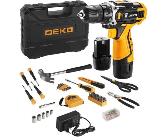 Аккумуляторная дрель-шуруповерт DEKO DKCD12FU-Li-Ion + набор инструментов 104 шт 063-4117 