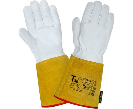 Краги сварщика 2Hands овечья кожа/спилок КРС/швы Kevlar Т30-11-ru Siberia 