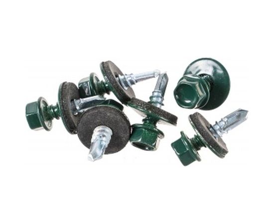 Кровельный саморез Стройметиз 5,5х19 зеленый мох RAL 6005 уп. 300 шт. 2130216 – изображение 2