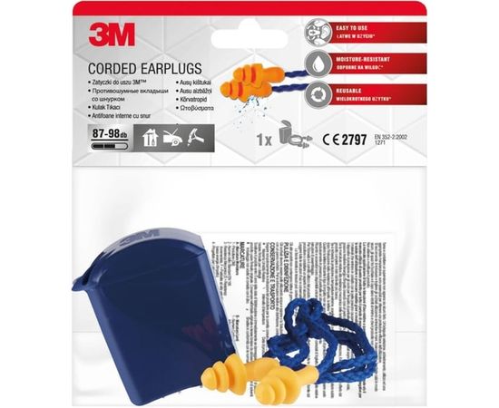 Противошумные многоразовые вкладыши со шнурком 3М, в пластиковом контейнере 7100180079 – изображение 6