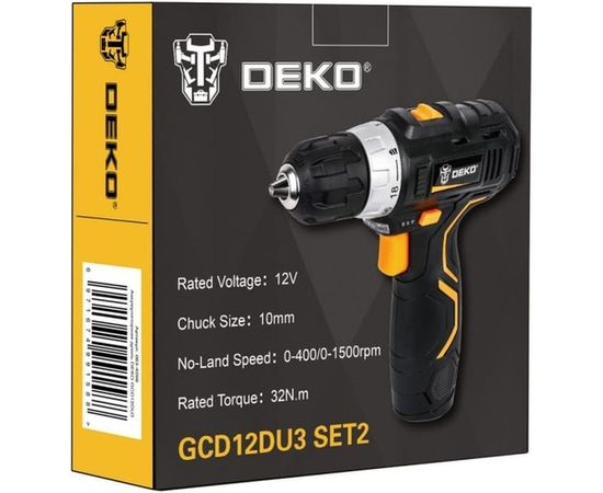 Аккумуляторная дрель-шуруповерт DEKO GCD12DU3 SET2 FU 063-4146 – изображение 4