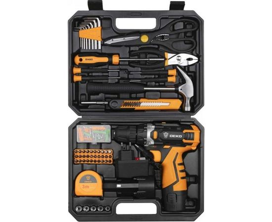 Аккумуляторная дрель-шуруповерт DEKO DKCD12FU-Li-Ion + набор инструментов 104 шт 063-4117 – изображение 6
