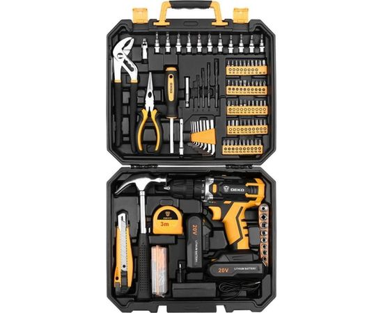 Аккумуляторная дрель-шуруповерт DEKO + набор 195 инструментов DKCD20FU-Li 063-4135 – изображение 4