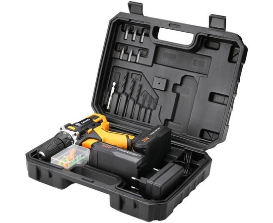 Аккумуляторная дрель-шуруповерт DEKO + набор 63 инструмента в кейсе DKCD20FU-Li 2.0Ahx2 63 tools + 063-4093 – изображение 7