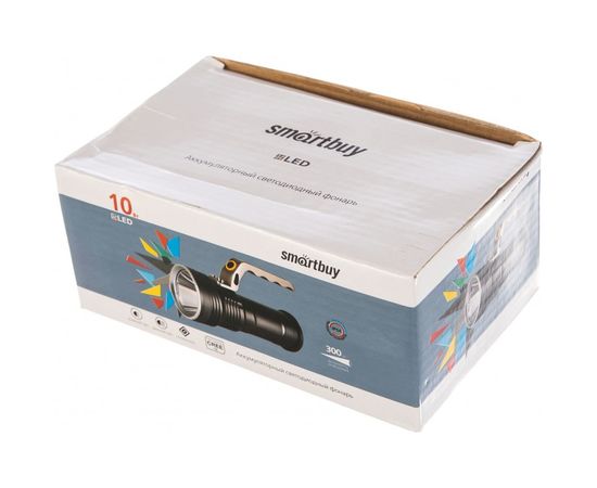 Аккумуляторный светодиодный фонарь Smartbuy CREE T6 10Вт, металлический с ручкой, IP54 SBF-30-H 