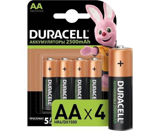 Аккумуляторные батареи Duracell HR6-4BL 2400mAh/2500mAh предзаряженные 4шт Б0014863 