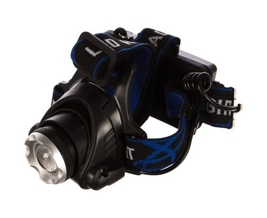 Налобный аккумуляторный фонарь Ultraflash E150 220В, черный, CREE 3Вт, фокус, 2 аккум. 18650, 3 режима 12188 