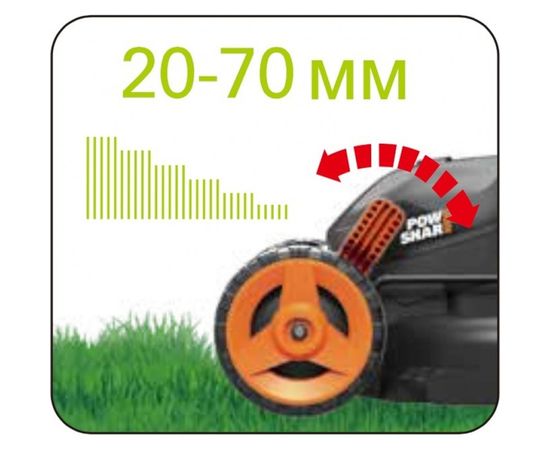 Аккумуляторная газонокосилка WORX 40В, 2х2.5 Ач, двойное ЗУ 2x2A WG779E – изображение 22