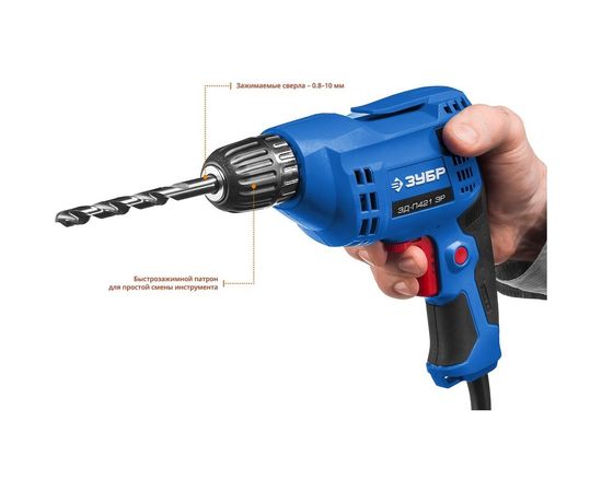 Дрель ЗУБР ПРОФЕССИОНАЛ ЗД-П421 ЭР – изображение 3