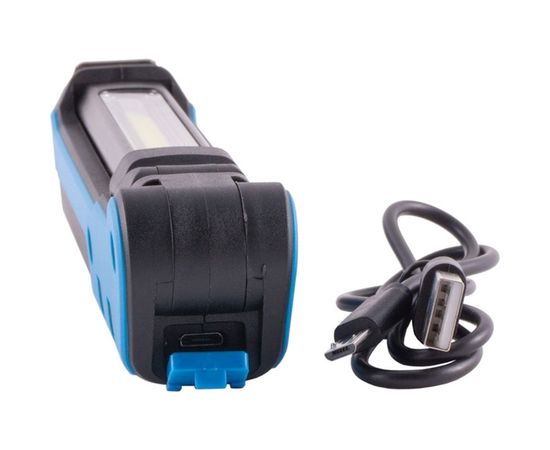 Ручной светодиодный аккумуляторный фонарь 5W COB + 3W LED, магнит, DolleX FIS-19 – изображение 2