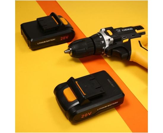 Аккумуляторная дрель-шуруповерт DEKO DKCD20FU-Li + 193 аксессуара 063-4179 – изображение 2