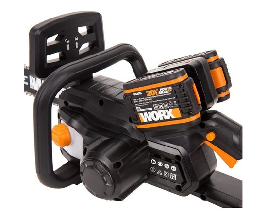 Бесщеточная цепная аккумуляторная пила WORX ChainSaw 40 В, 2х2.0 А*ч, двойное ЗУ WG381E – изображение 6