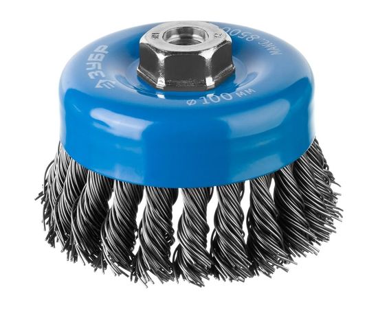 Щетка чашечная (100 мм; М14; плетеные пучки стальной проволоки 0.8 мм) для УШМ 35277-100_z02 